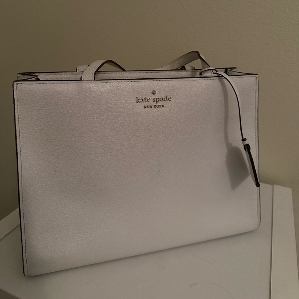 Kate Spade White Sam Medium Satchel Purse